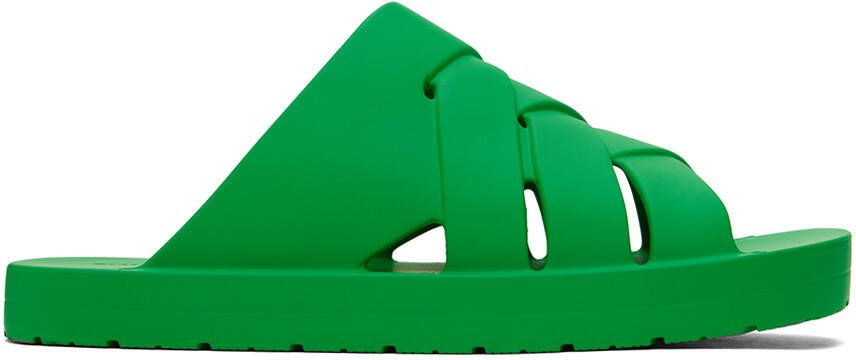 Bottega Veneta Green Rubber Sandals - Picture 5
