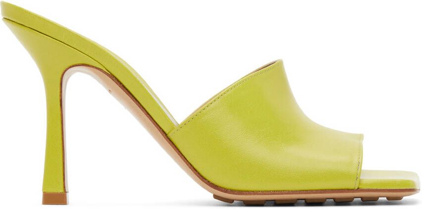 Bottega Veneta Green Stretch Heeled Sandals - Picture 5