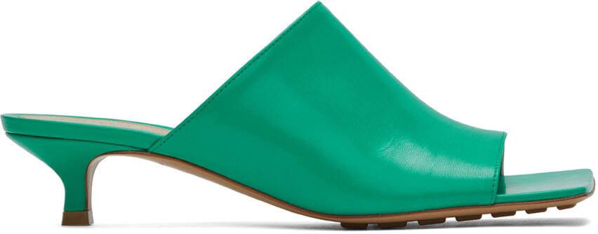 Bottega Veneta Green Stretch Mules - Picture 5