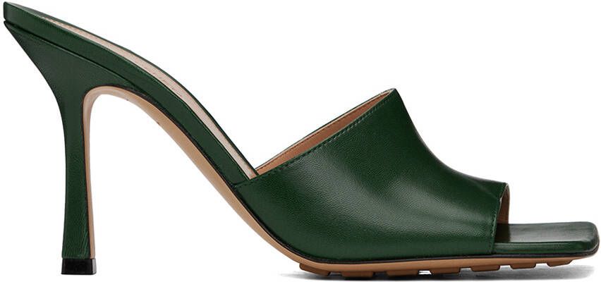 Bottega Veneta Green Stretch Mules - Picture 5