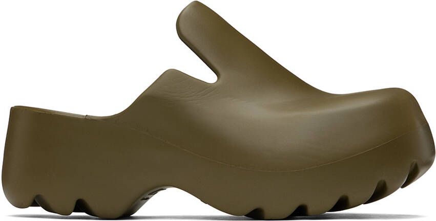 Bottega Veneta Khaki Flash Clogs - Picture 5