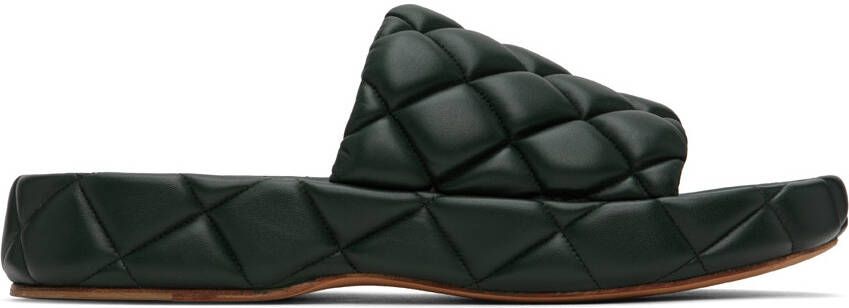 Bottega Veneta Khaki Padded Sandals - Picture 5