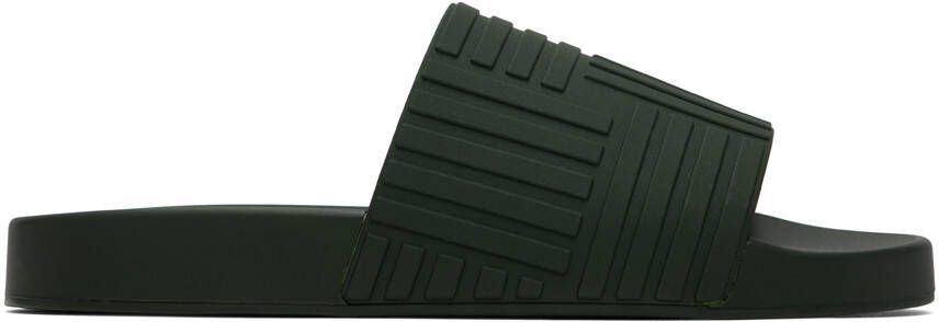 Bottega Veneta Khaki Slider Sandals - Picture 5