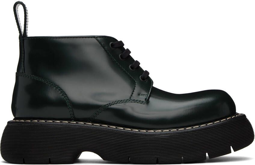 Bottega Veneta Khaki Swell Lace-Up Boots