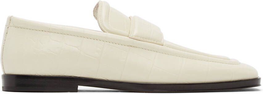 Bottega Veneta Off-White Croc Loafers - Picture 5