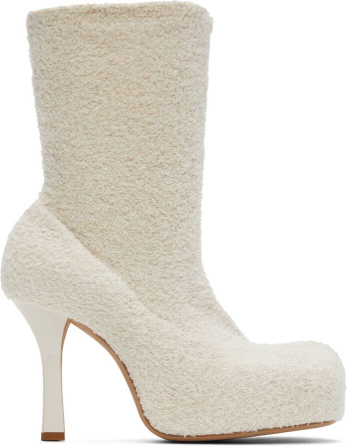 Bottega Veneta Off-White Knit 'The Bold' Boots - Picture 5