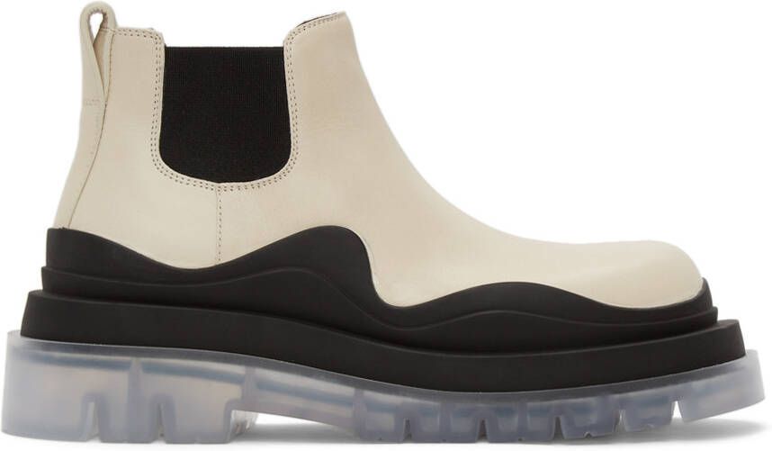 Bottega Veneta Off-White Low 'The Tire' Chelsea Boots - Picture 5