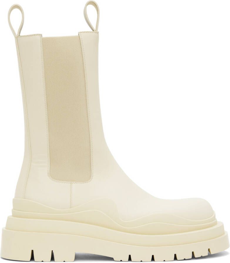 Bottega Veneta Off-White Lug Boots - Picture 3