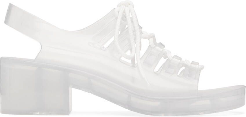 Bottega Veneta Off-White Pudding Jelly Heeled Sandals