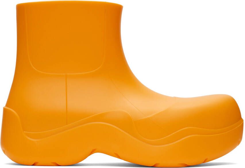 Bottega Veneta Orange Puddle Boots - Picture 5