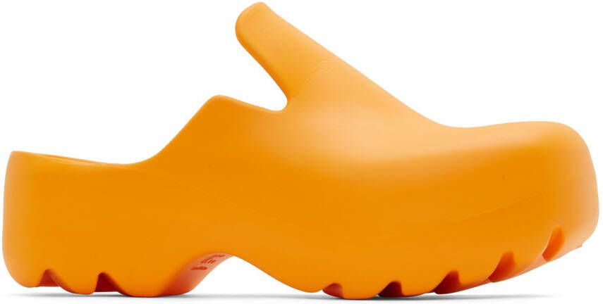 Bottega Veneta Orange Rubber Flash Clogs - Picture 5
