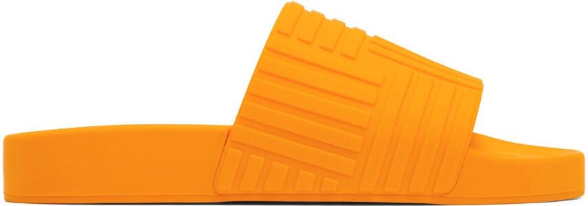Bottega Veneta Orange Rubber Slides