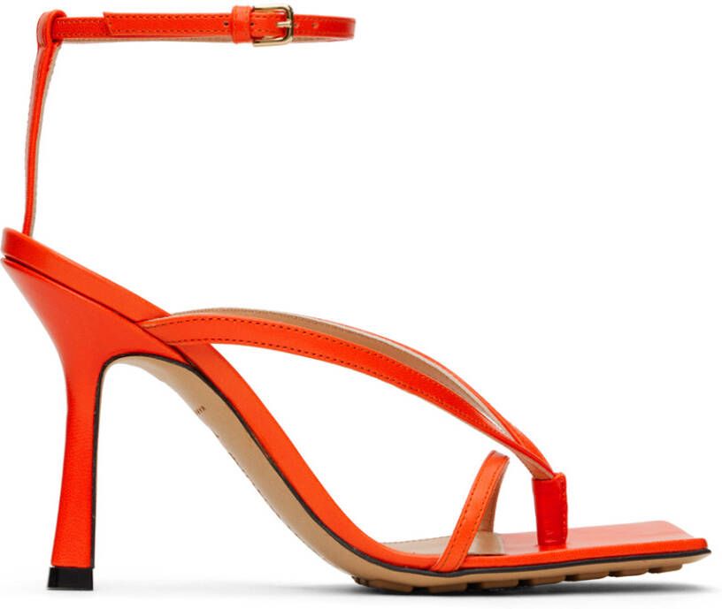 Bottega Veneta Orange Stretch Strap Sandals