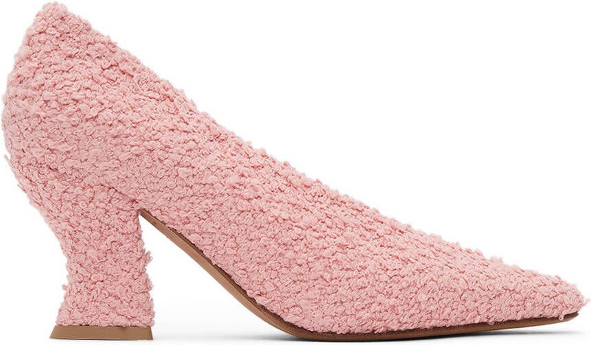 Bottega Veneta Pink Bouclé Almond Pumps - Picture 5