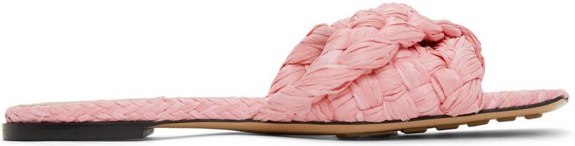 Bottega Veneta Pink Raffia Stretch Flat Sandals - Picture 5