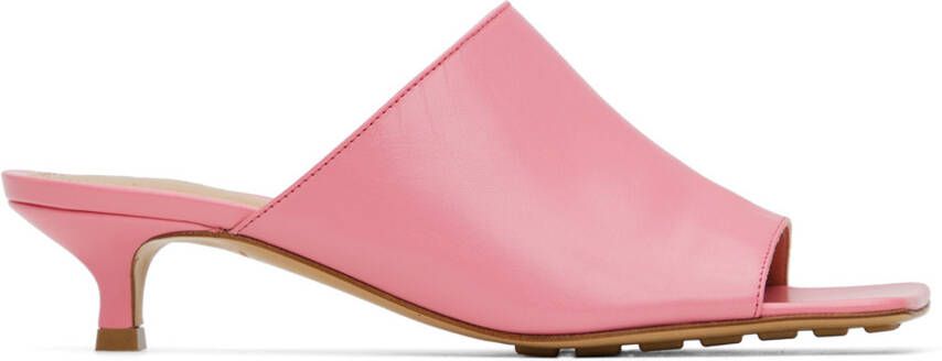 Bottega Veneta Pink Stretch Heeled Mules - Picture 2