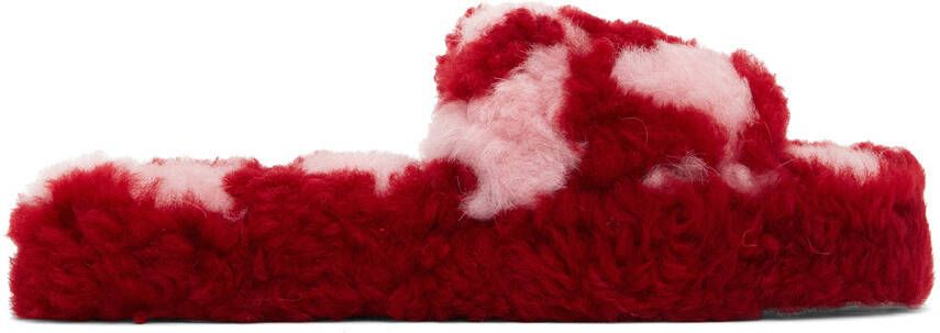 Bottega Veneta Red & Pink Teddy Sandals - Picture 5