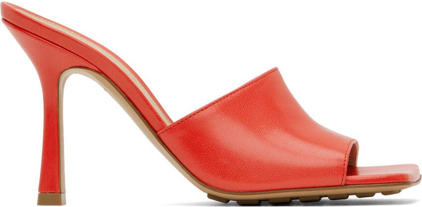 Bottega Veneta Red Stretch Heeled Mule - Picture 5