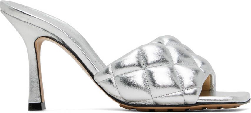 Bottega Veneta Silver Padded Heeled Sandals