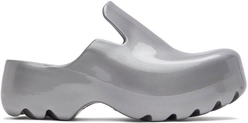 Bottega Veneta Silver Rubber Flash Loafers