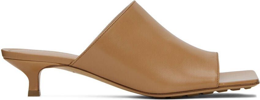 Bottega Veneta Tan Stretch Mules - Picture 4