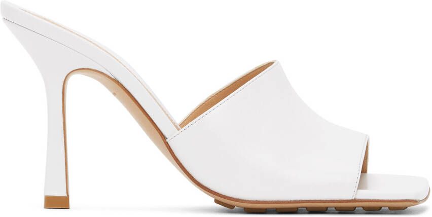 Bottega Veneta White Stretch Heeled Sandals - Picture 5