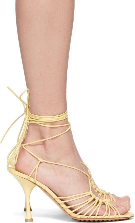 Bottega Veneta Yellow Lagoon Dot Heeled Sandals - Picture 2
