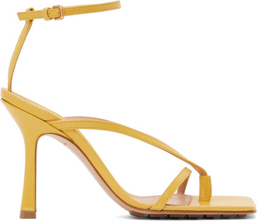 Bottega Veneta Yellow Stretch Heeled Sandals - Picture 5