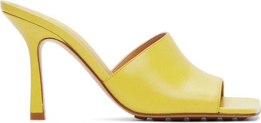 Bottega Veneta Yellow Stretch Heeled Sandals - Picture 5
