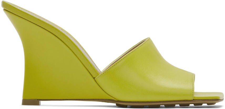 Bottega Veneta Yellow Stretch Wedge Sandals - Picture 5