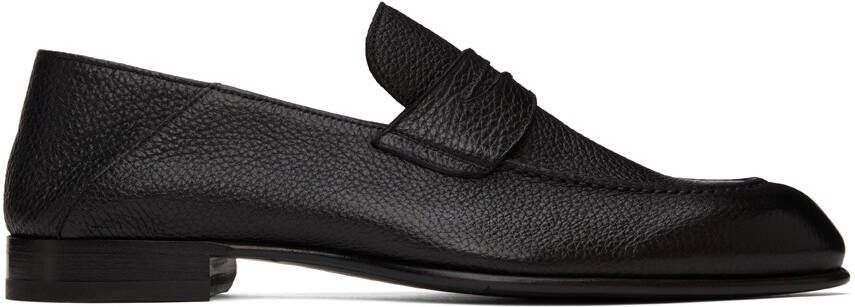Brioni Black Midnight Blue Penny Loafers - Picture 5