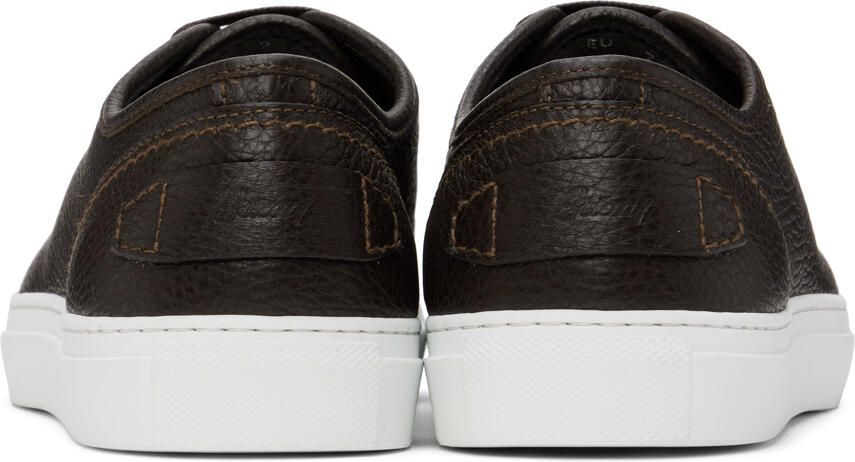 Brioni Brown Leather Sneakers
