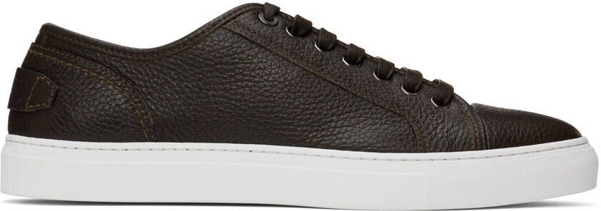 Brioni Brown Leather Sneakers - Picture 5