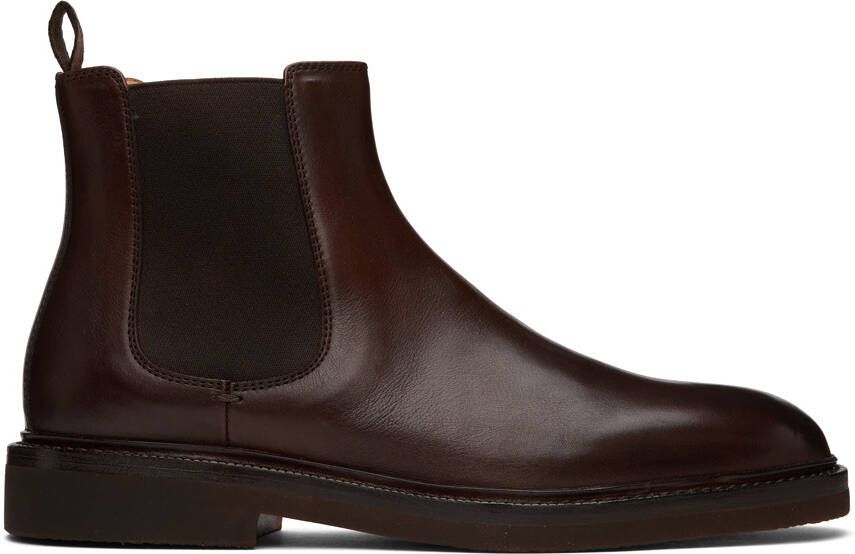 Brunello Cucinelli Brown Natural Chelsea Boots