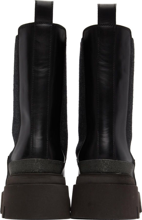 Brunello Cucinelli Black Calfskin Chelsea Boots - Picture 3