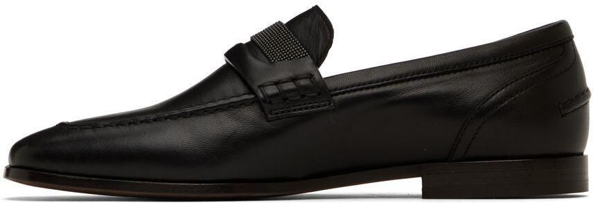 Brunello Cucinelli Black Glitter Loafers - Picture 3