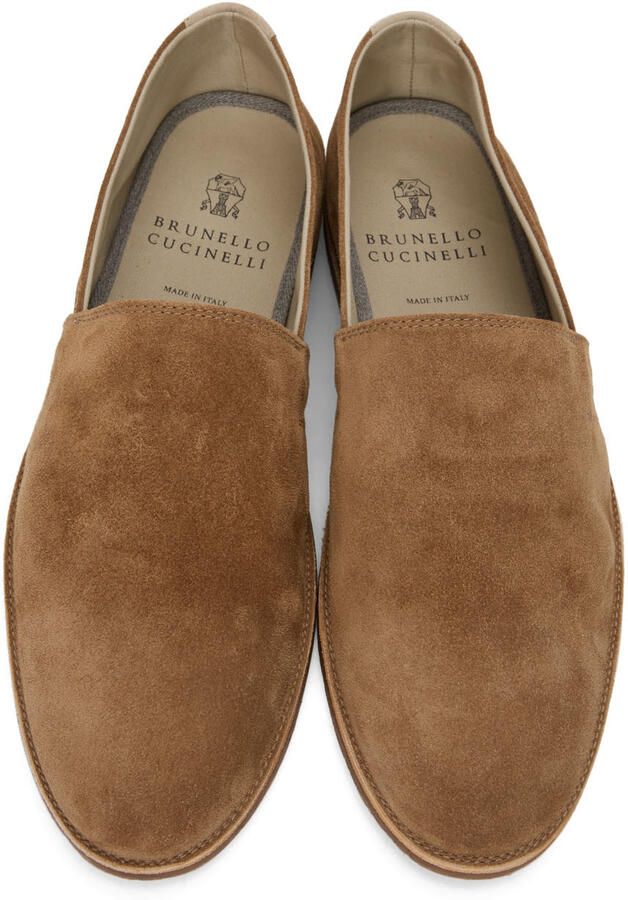 Brunello Cucinelli Brown Suede Smart Espadrilles