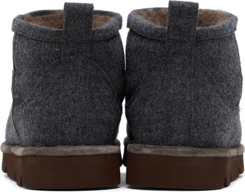 Brunello Cucinelli Gray Virgin Wool Monili Boots