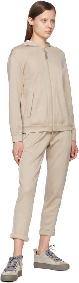 Brunello Cucinelli Taupe Suede Low-Top Sneakers - Picture 4