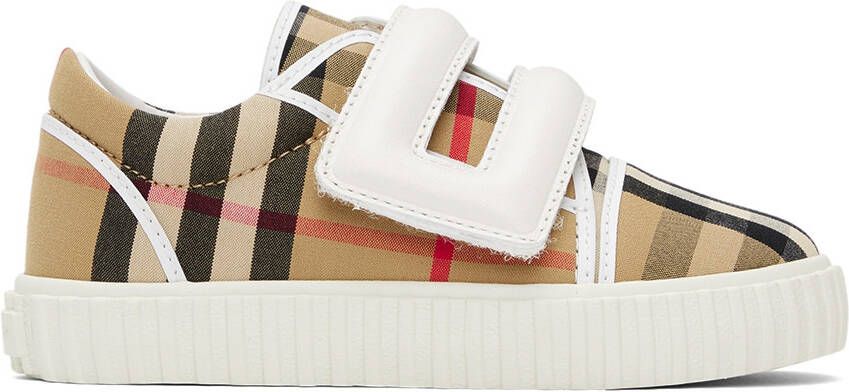 Burberry Baby Beige Check Sneakers - Picture 4