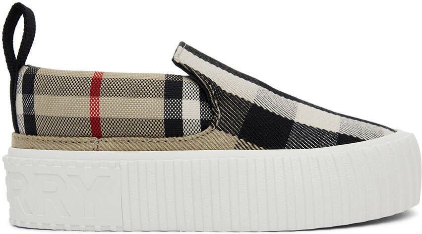 Burberry Baby Beige Check Sneakers - Picture 4