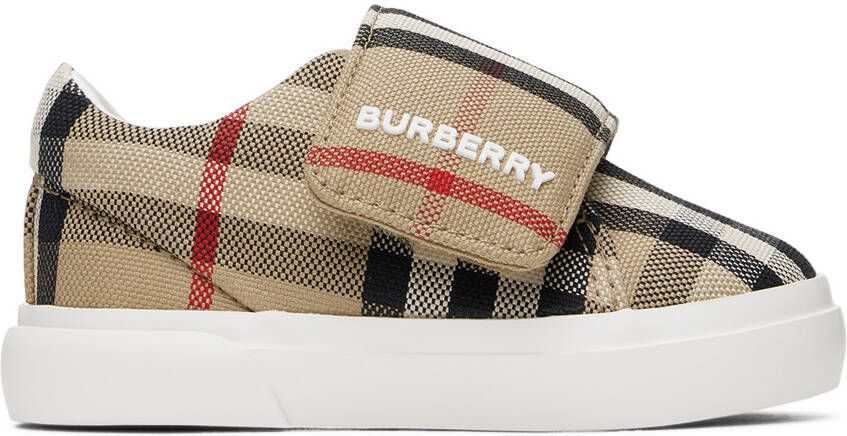 Burberry Baby Beige Check Sneakers - Picture 4