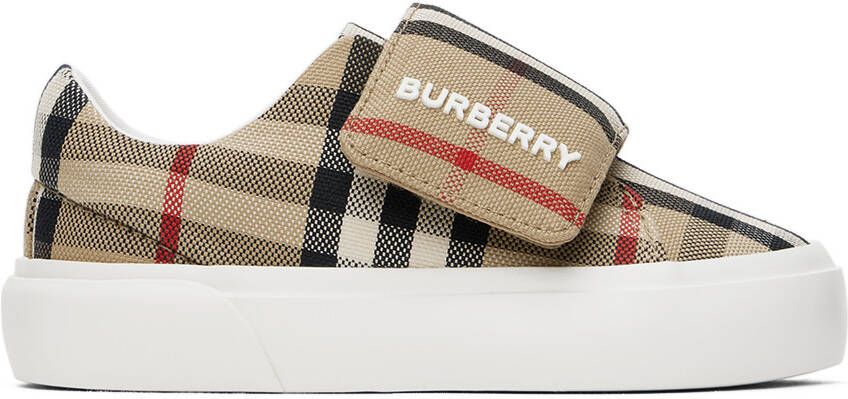 Burberry Baby Beige Check Sneakers - Picture 4