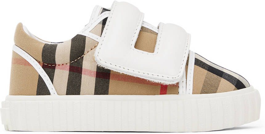 Burberry Baby Beige Check Sneakers - Picture 4