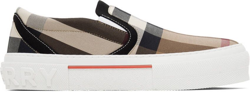 Burberry Beige Exaggerated Check Sneakers