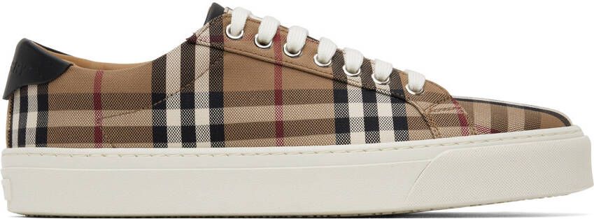 Burberry Beige Rangleton Check Sneakers - Picture 5