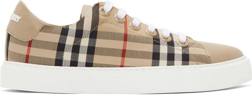 Burberry Beige Vintage Check Albridge Sneakers - Picture 5
