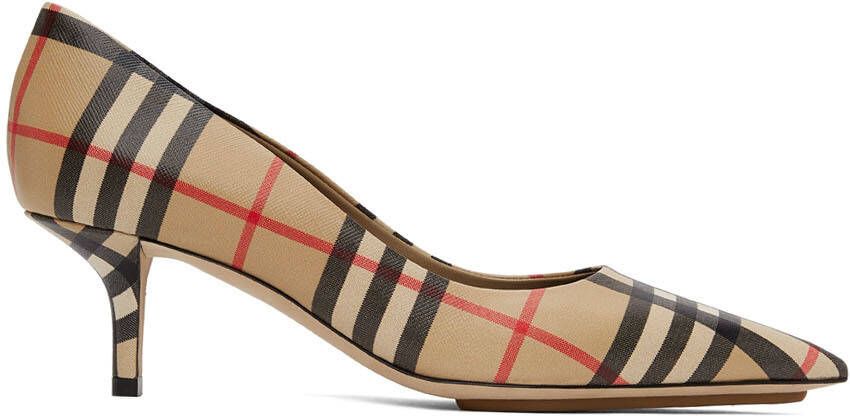 Burberry Beige Vintage Check Aubri Heels - Picture 5
