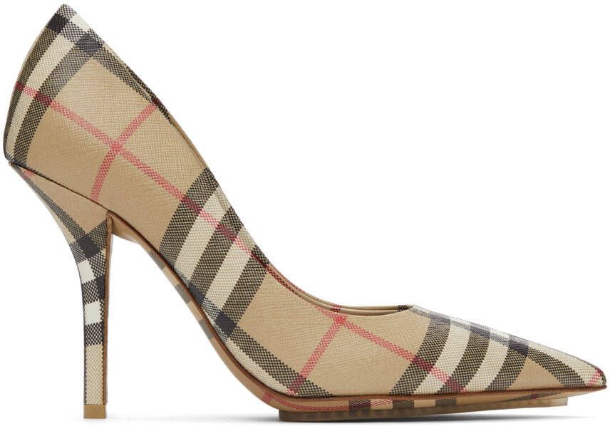 Burberry Beige Vintage Check Aubri Pumps - Picture 5