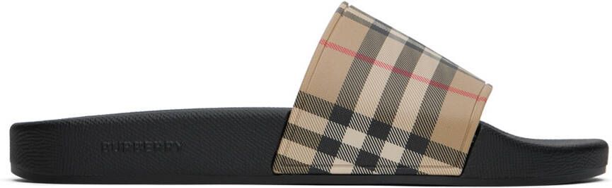 Burberry Beige Vintage Check Slides